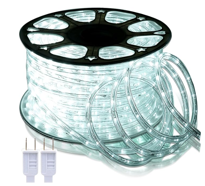 Маркуч на метър Бял цвят с ЛЕД с контролер с щепсел