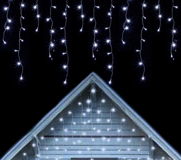 21 метра ЛЕД Висящи лампички завеса Тип висулка, Топло Бяла - Мигащи