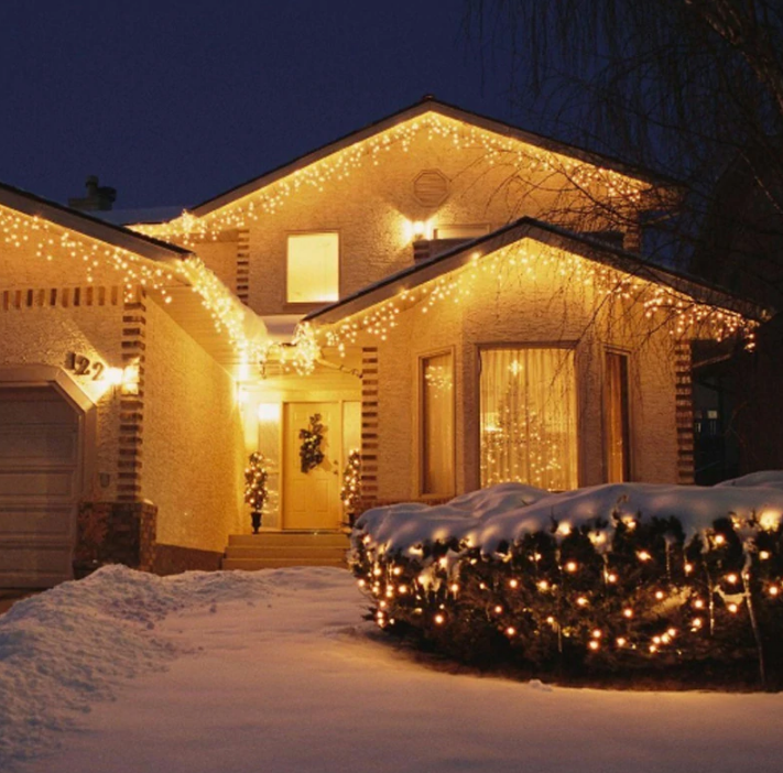 ЛЕД светещи лампички за външно 2.80 метра х 60см Тип висулка, Топло Бели