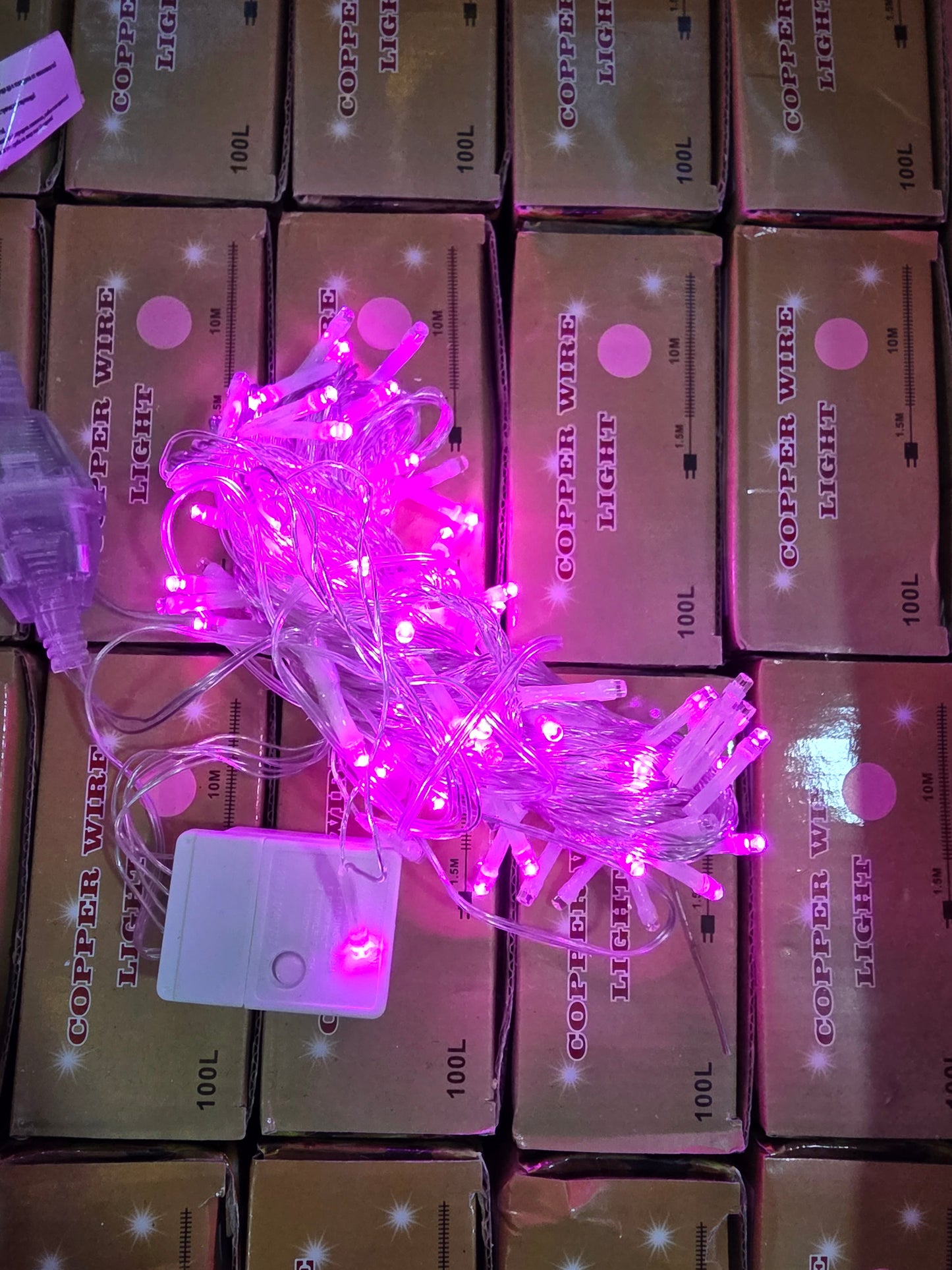 ЛЕД Розови Kоледни лампички - Светещ Гирлянд 8 украса за двор и къщи