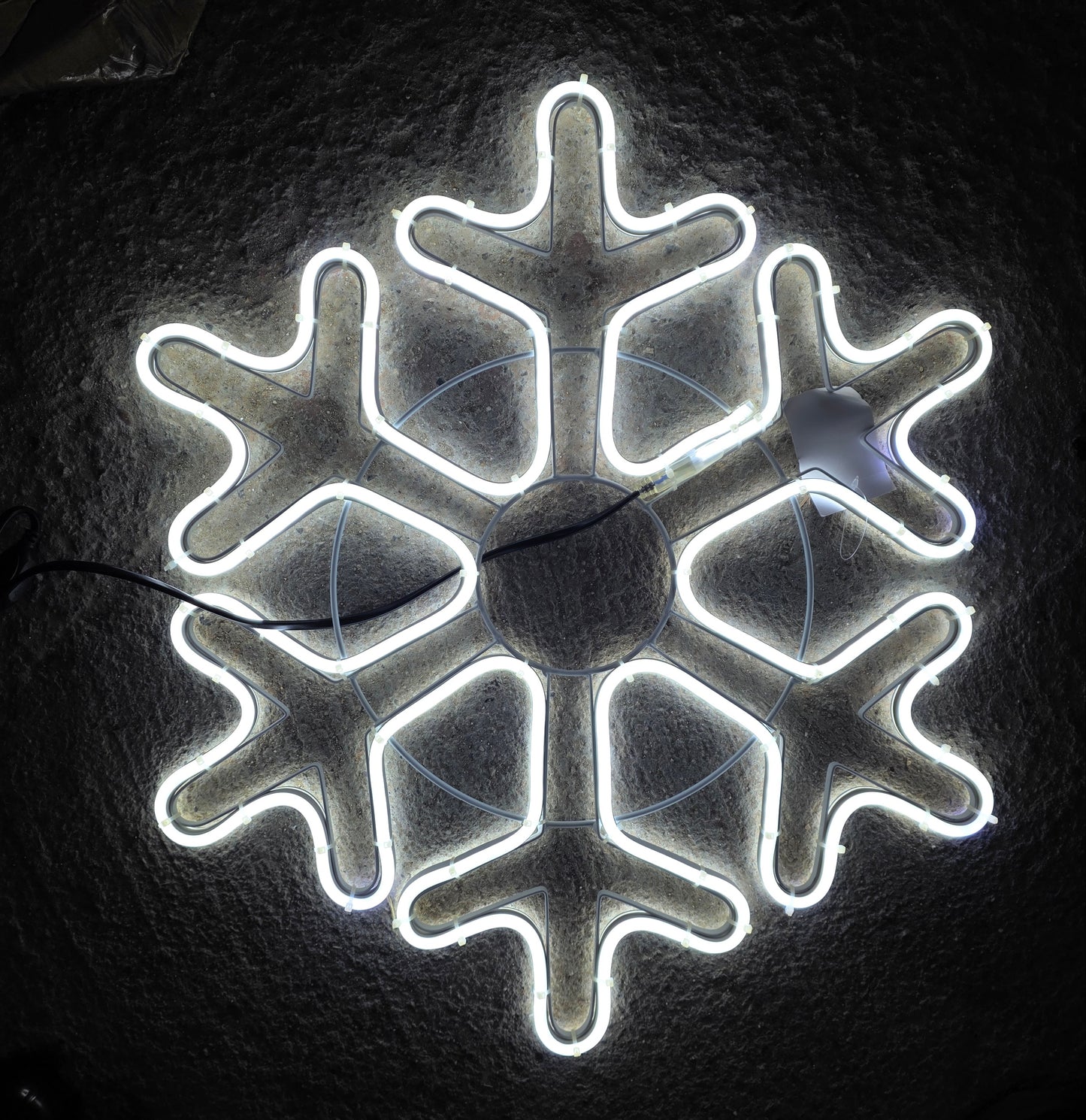 Неонова Лед Фигурка - Снежинка, 40/45 см, Студено бяла светлина