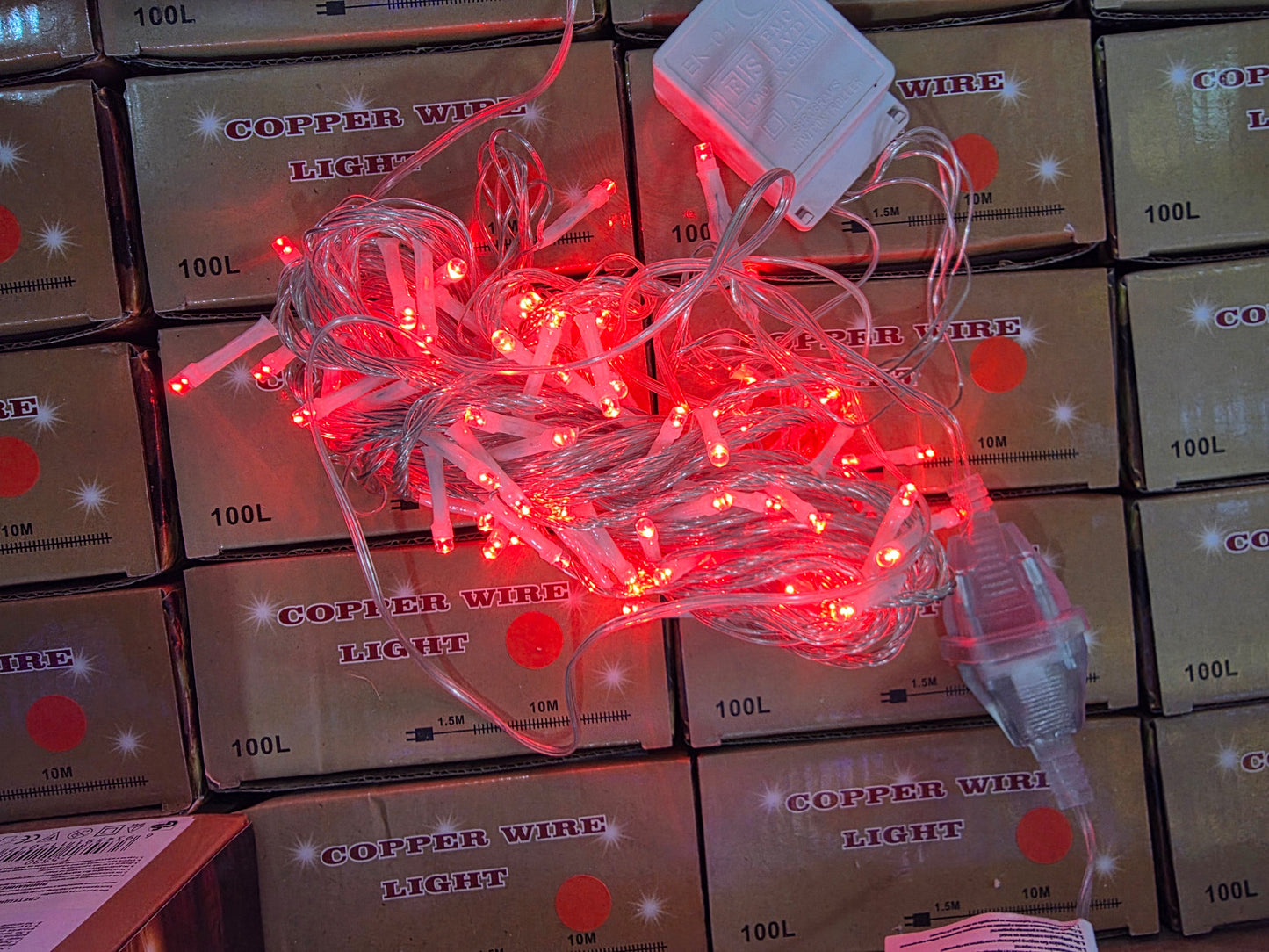 ЛЕД Розови Kоледни лампички - Светещ Гирлянд 8 украса за двор и къщи