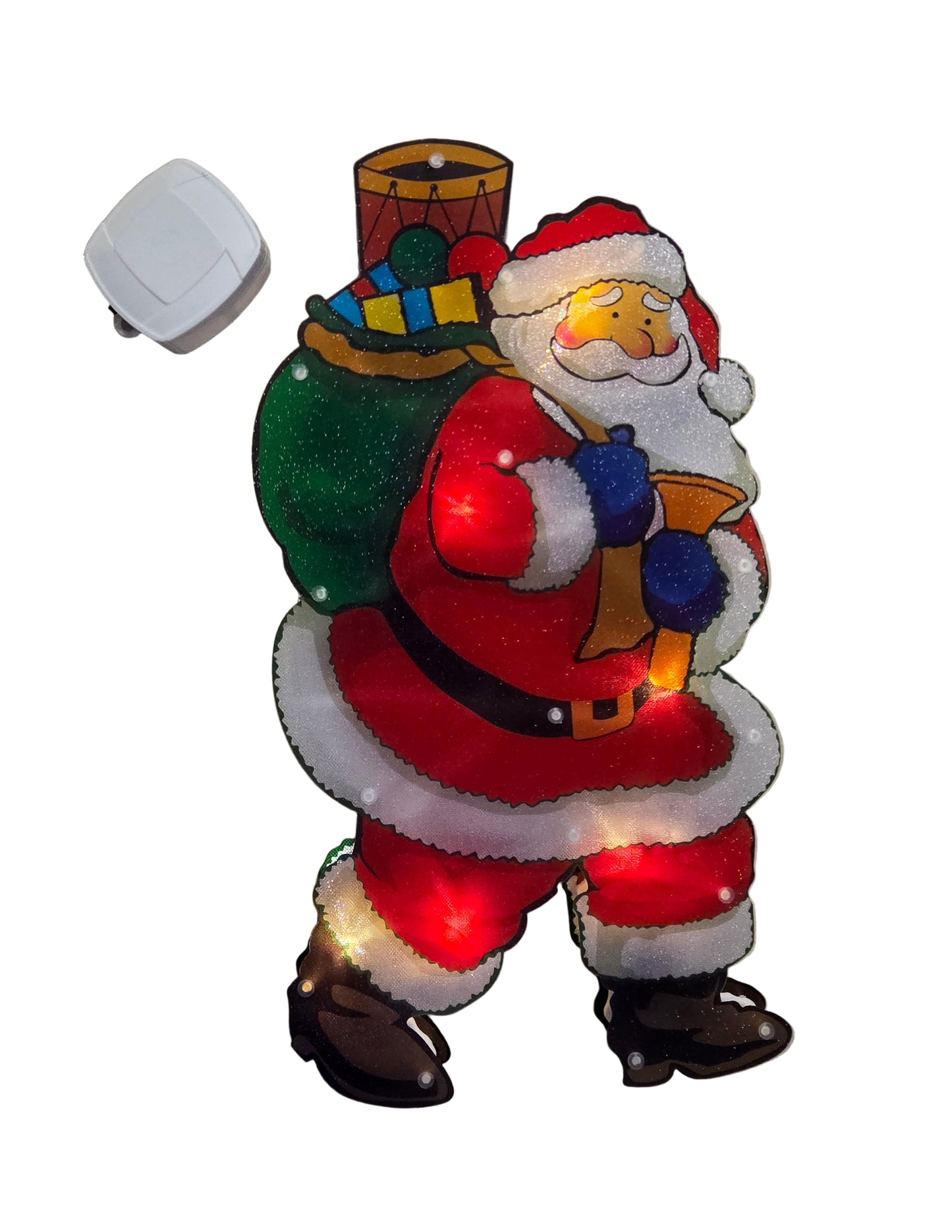 Фигурка на батерии Дядо Коледа с Чувал  Двулицева 50 х 25см