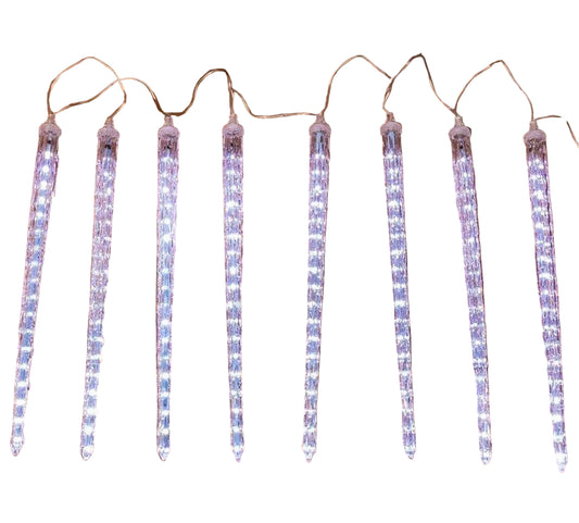 LED Kоледни Висулки Падащ Сняг, 30 см Висящи, Бял цвят 2.50м