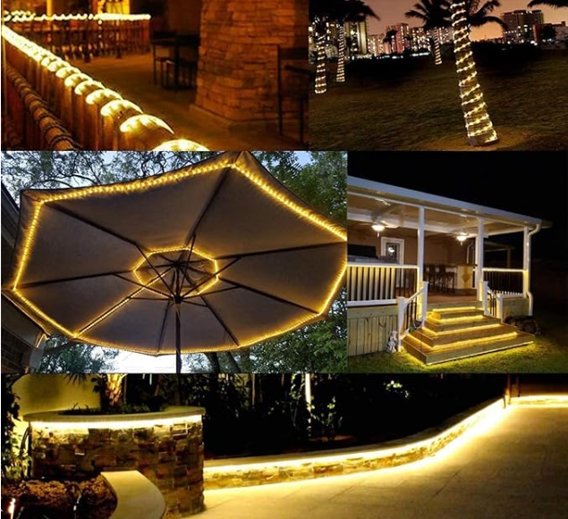 Топло Бял LED светещ маркуч 100м за Външен монтаж