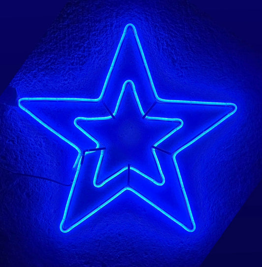 Неонова LED Звезда 45см Синя | Светеща Фигурка за Коледа