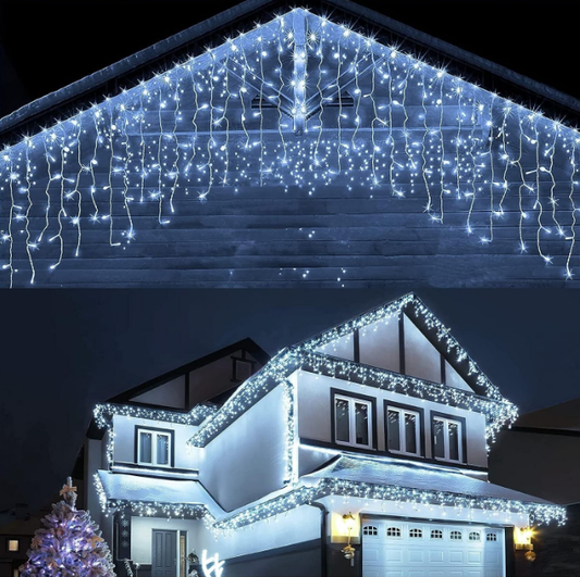 LED коледни лампички тип висулка – комплекти в Бял цвят от 6 до 100 м х 60см
