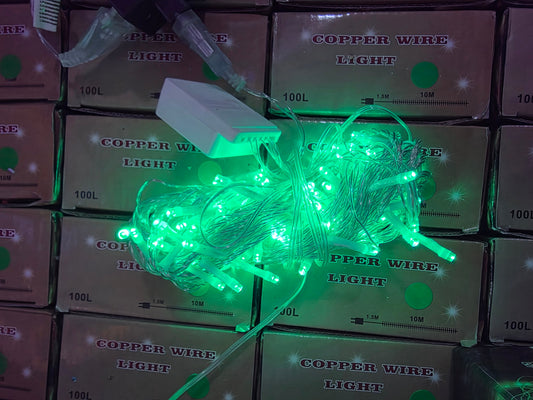 ЛЕД Зелени Kоледни лампички - Светещ Гирлянд 8м с опция наддаване