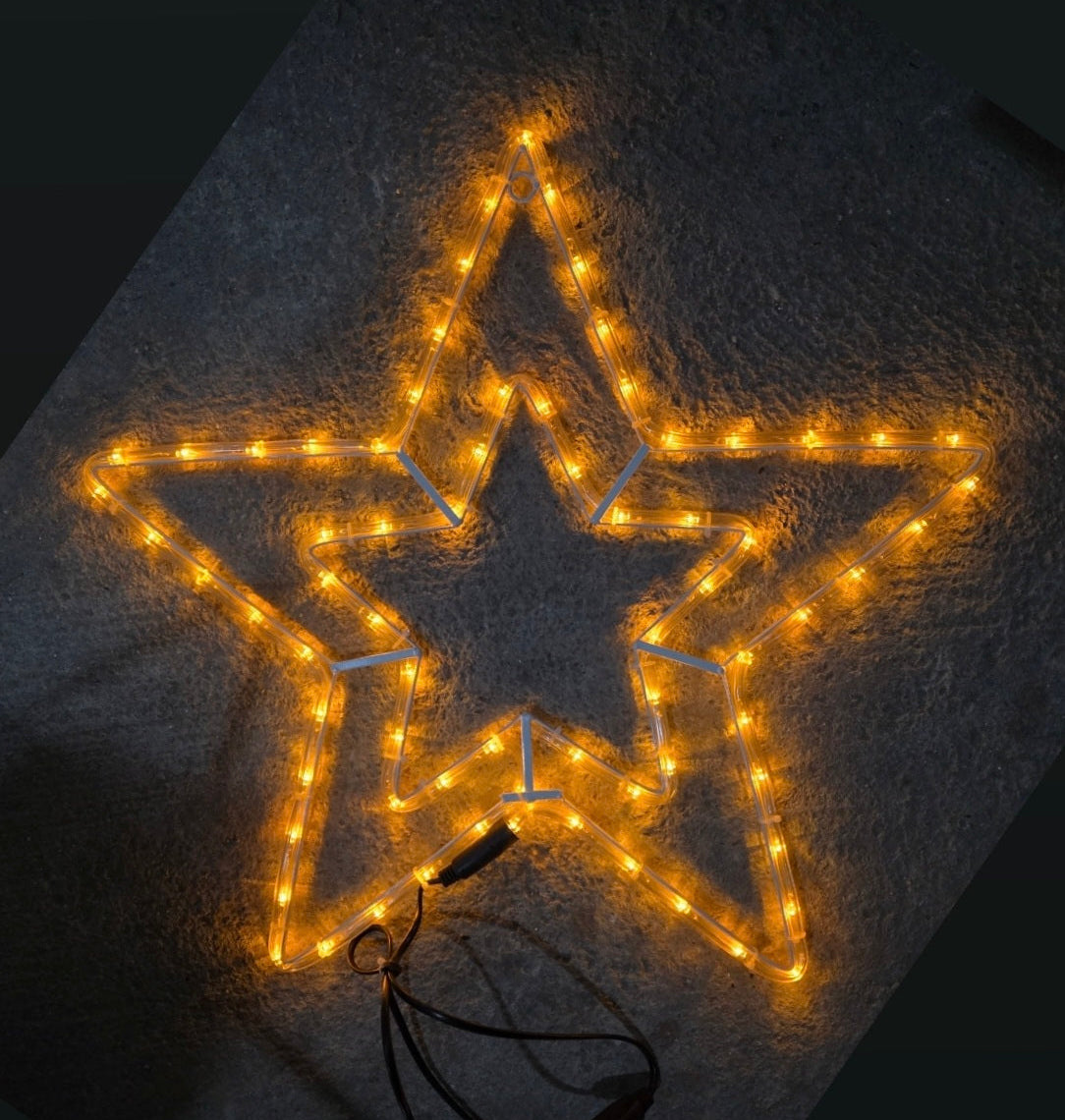 Неонова LED Звезда 45см Бяла | Светеща Декорация за Коледа